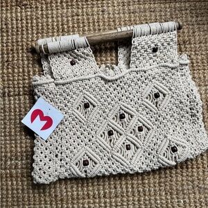 Handcrafted Macramé Tote Bag in Natural Cream